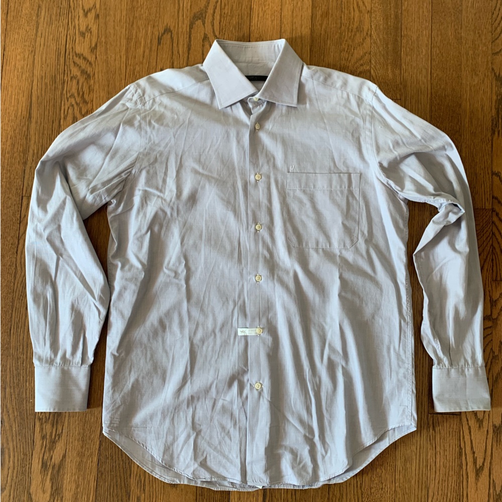 UNGARO spread collar grey men’s dress shirt.  Once worn.  Fantastic fit.